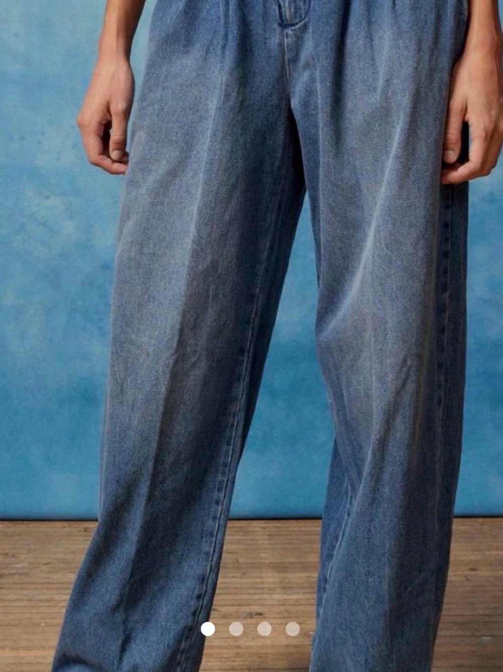 BDG Urban Outfitters Pleated Jeans- Blue Jeans -  wide leg Relaxed Fit